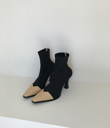 Span ankle boots(beige)♩