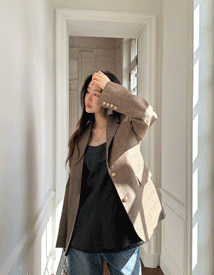Wool glen check jacket