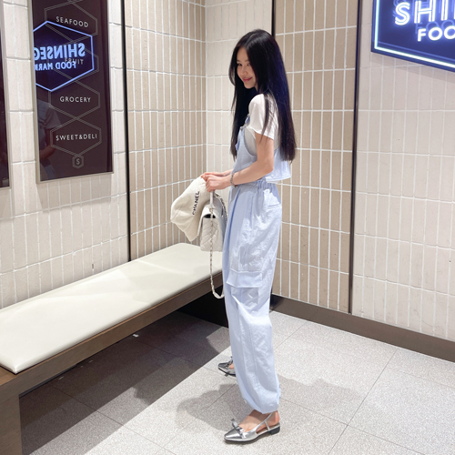 Jacky stripe overall pants