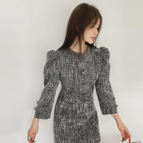 Fretty tweed dress