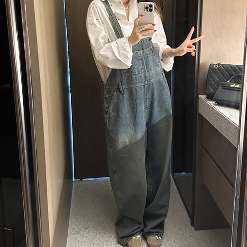 Retro denim overall