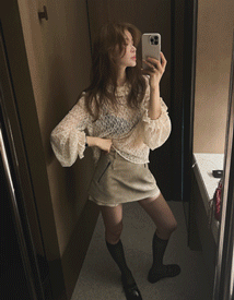 Cassia leather skirt