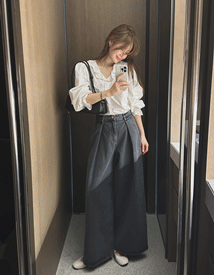 Eden gray wide denim