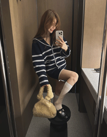 Marine knit pants
