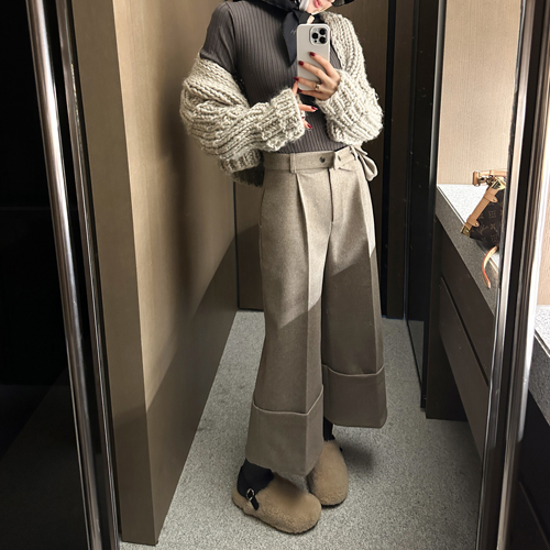 8boo turn-up wool pants