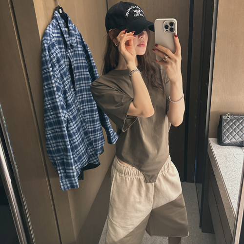 Sleeve pad bodysuit tee
