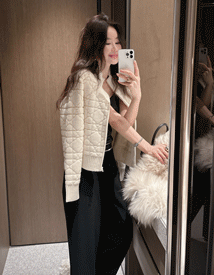 Pave cashmere wool zip-up