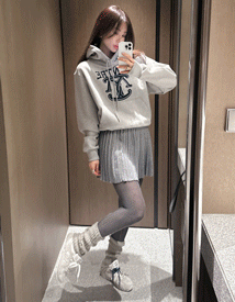 Madeleine wool pleats skirt (wool100%)