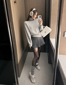 Aloha wool pleats skirt
