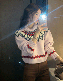 Panyi collar nordic knit