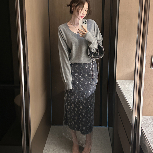 Stain flower skirt