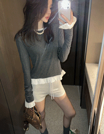 Flank lace combi tee