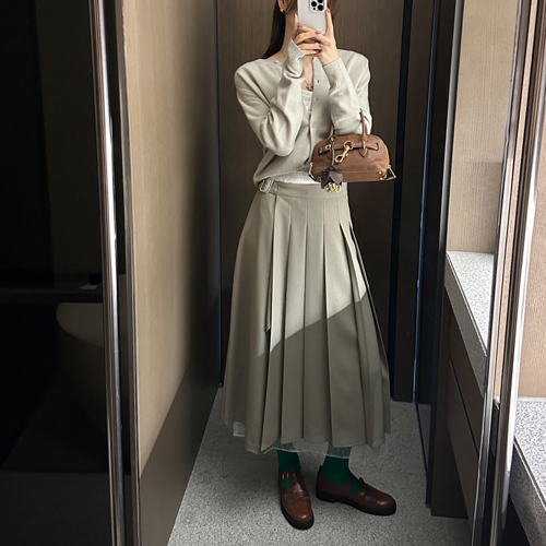Grison pleats maxi skirt