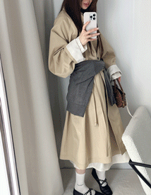 Raber over trench coat