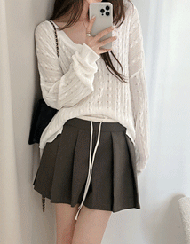 Sting pleats short pants skirt