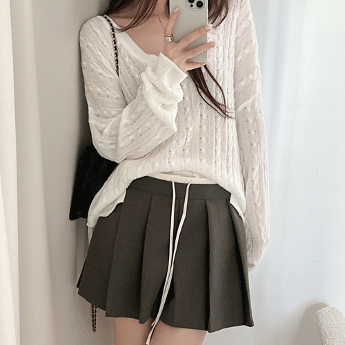Sting pleats short pants skirt