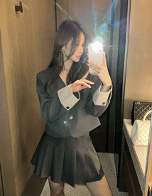 Code stripe no-collar jacket