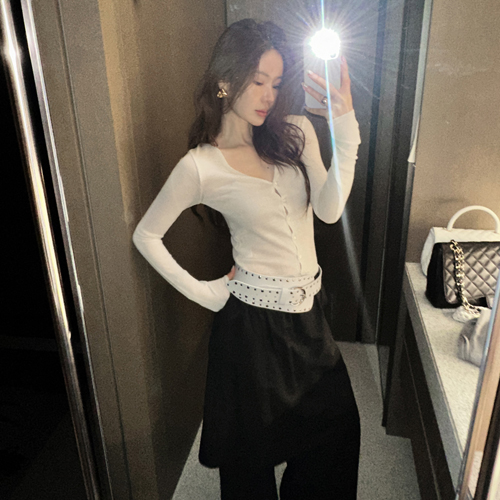 Button slim cardigan