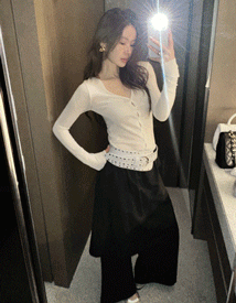 Button slim cardigan