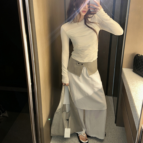 Fair banding skirt pants