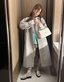 Raglan cotton trench coat
