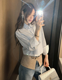 Flop stripe crop shirt