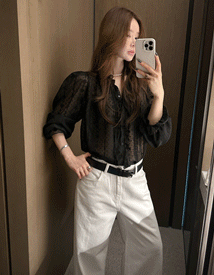 Ora dot lace blouse
