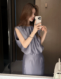 Ella silky wrinkle blouse