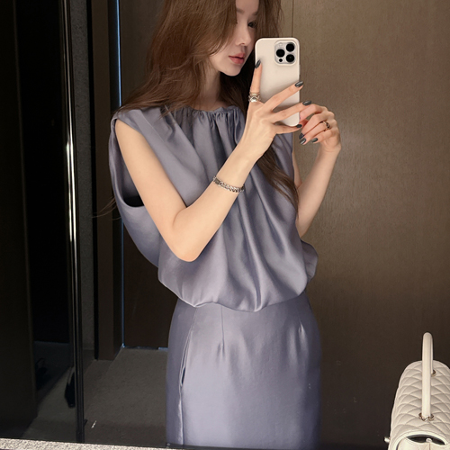 Ella silky wrinkle blouse