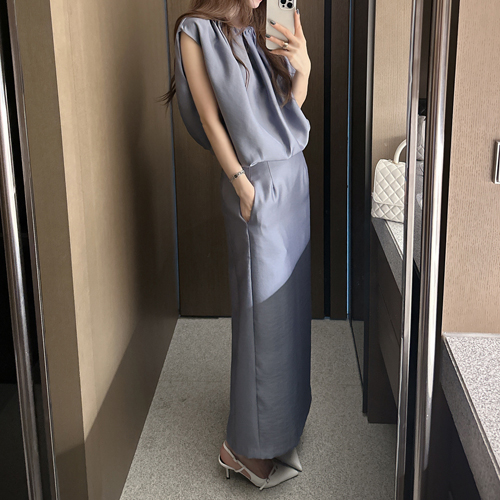 Ella silky long skirt