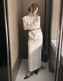 Ella silky long skirt