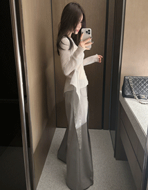 Loire pin-tuck wide pants