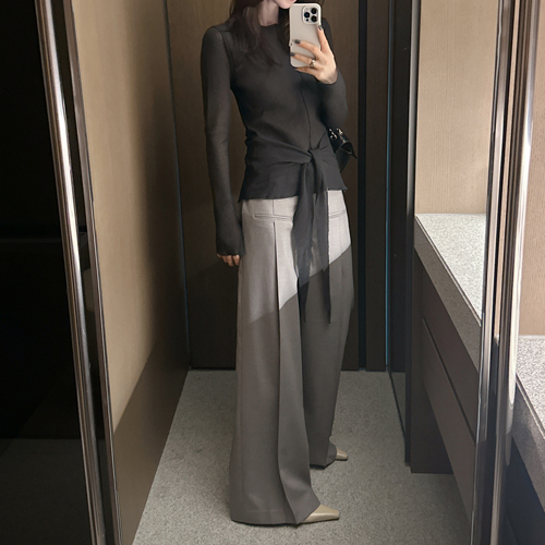 Loire pin-tuck wide pants