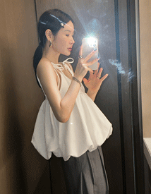 Jacquard balloon blouse