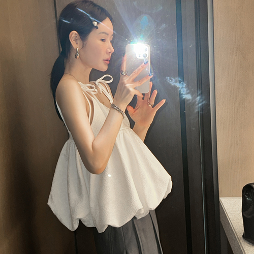 Jacquard balloon blouse