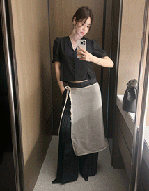 Tenney layered wrap skirt