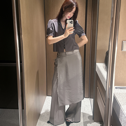 Tenney layered wrap skirt
