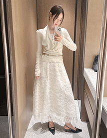 Bronze lace skirt