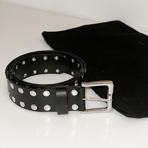 Chunky stud leather belt