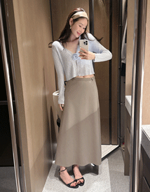 Boho belted maxi skirt