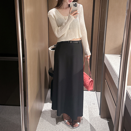 Boho belted maxi skirt