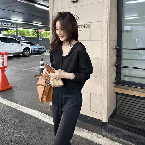 Lula knit hood cardigan