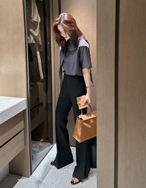 Facile boots-cut slacks