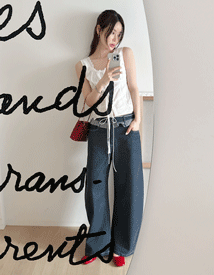 Age frill wide denim