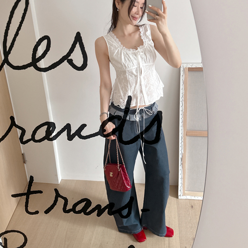 Age frill wide denim