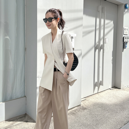 Tie short sleeve jacket