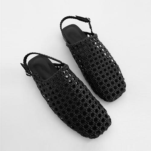 Fishnet mesh flat shoes ♩