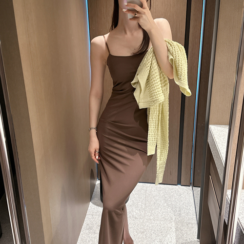 Modern slim maxi span dress