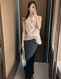 Emma cowl-neck blouse