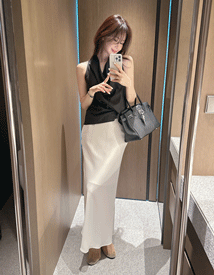Symmer satin long skirt